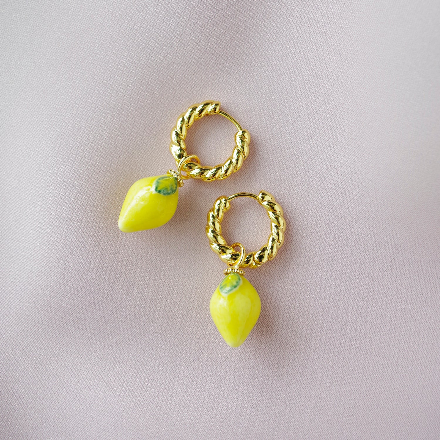 Lemon Yellow Earrings - Bright Yellow Earrings - Swirl Earrings - Large Stud Earrings - online Hypoallergenic Earrings